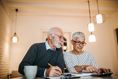 older couple doing taxes