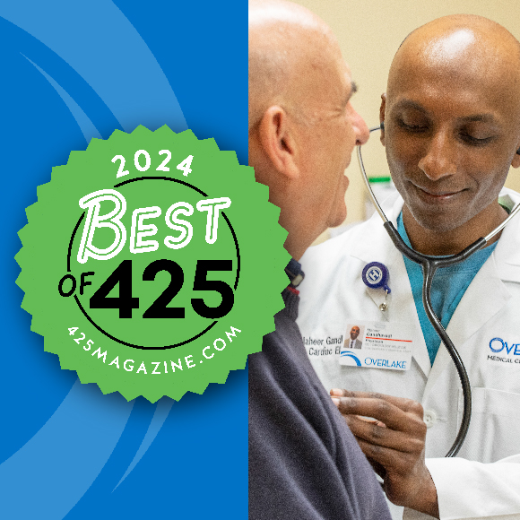 For the fifth consecutive year, Overlake Medical Center & Clinics has been named Best Hospital in 425 Magazine’s annual “Best Of” issue after thousands of readers weighed in on their favorite places, people and things to do on the Eastside.