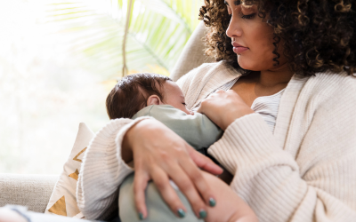 Mom breastfeeding baby