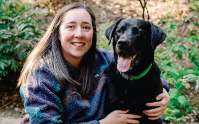 Megan with her dog.