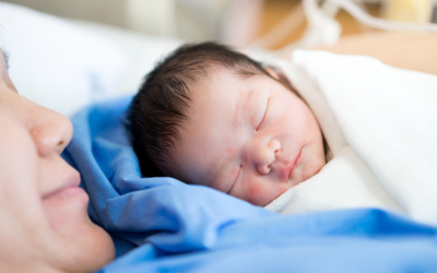 newborn at hospital with mom