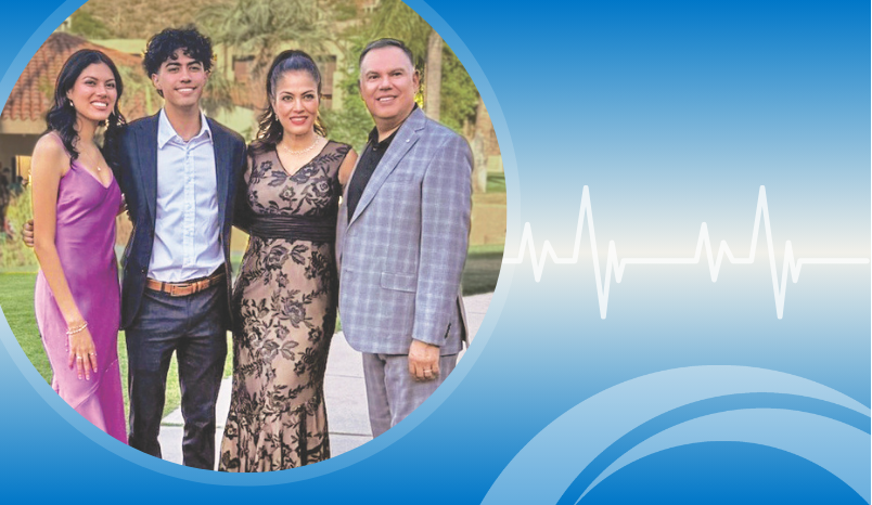 Picture of Gene with his family on vacation after surgery.